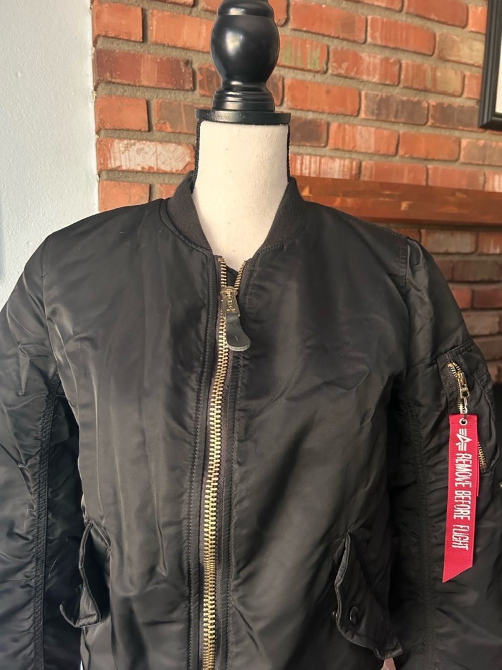 Alpha Industries 'MA-1' Slim Fit Bomber Jacket in Black Sz XS - Picture 4 of 12